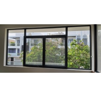 Cửa sổ lưới xếp tay nắm âm hệ 2 cánh
